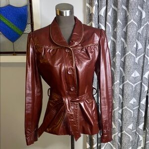 Vintage Berman’s Women's Burgundy Leather Jacket